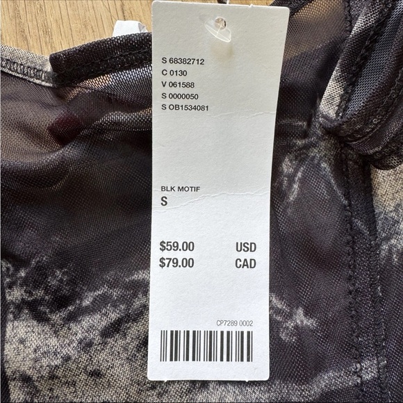 NWT Urban Outfitters Small Sheer Mesh Mini Dress Palm Tree Print Coquette Skater - Picture 7 of 7